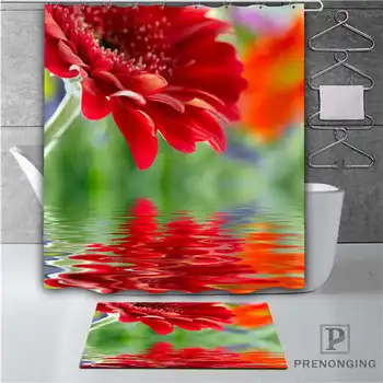 

Custom Flower Drops (1) Waterproof Shower Curtain Doormat Home Bath Bathroom Polyester Fabric Multi Sizes#18-10-002