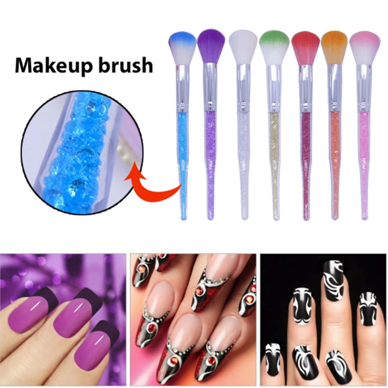 

Professional Makeup Brush Nail Brush Women Ladies 7 Colors Eyeshadow Brush Fashion Diamonds