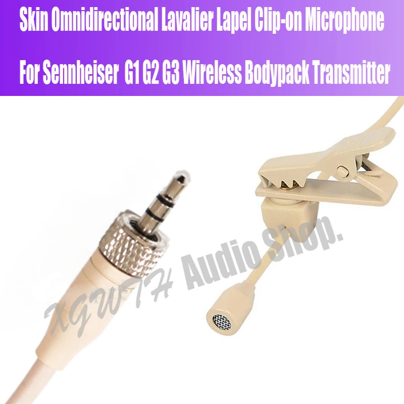 Microfono A Condensatore A Clip Con Risvolto Lavalier Omnidirezionale Mic Per Trasmettitore Bodypack Sennheiser Ew100 Ew300 Ew500 G1 G2 G3