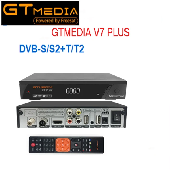 GTmedia V7 Plus Combo DVB-T2 DVB-S2 спутниковый ресивер Поддержка H.265 PowerVu Biss Key cam Newam Youtube vs alphabox x6 combo