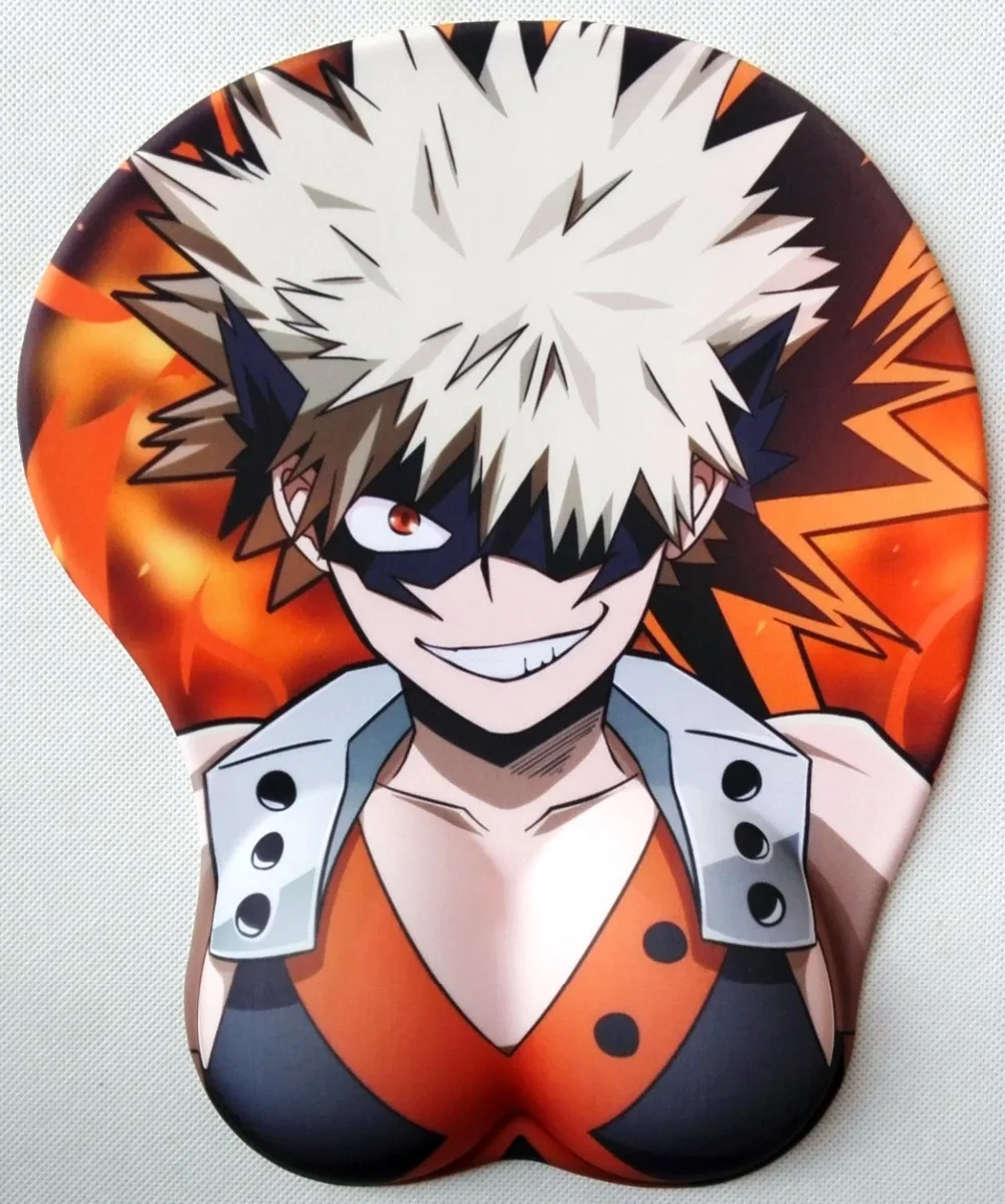 Boku no new version Japanese anime silicone 3d mouse pad Lycra fabric wristbands Cartoon Creative sexy mouse pad Chest mouse pad