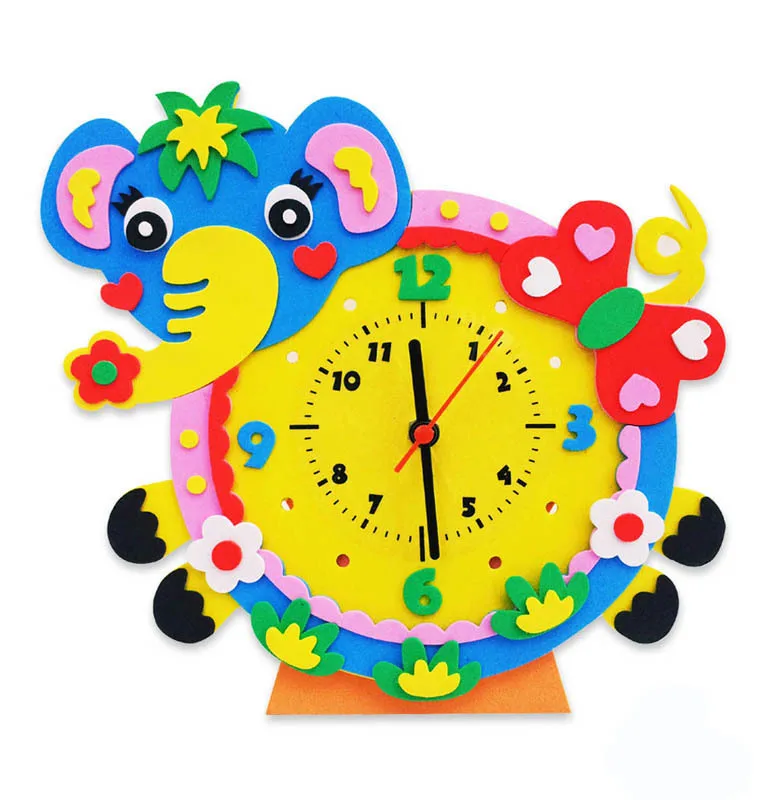 Игрушки для детей поделки для детей Сделай Сам подвижные 3D наклейки Мультяшные часы детский сад Обучающие Развивающие игрушки обучающие средства Монтессори - Цвет: 6