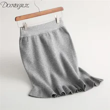 Новинки для женщин на осень-зиму, платье миди рыбий хвост юбка Модная трикотажная одежда посылка хип мини-юбка женские Высокая Талия