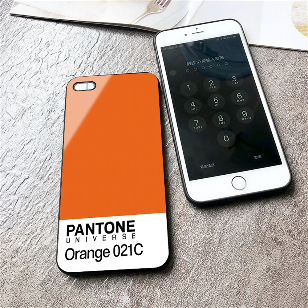 Роскошное популярное закаленное стекло чехол для телефона для iphone 6 6S 7 8 Plus 5 5S SE X XR XS MAX новейшая цветная карта Pantone