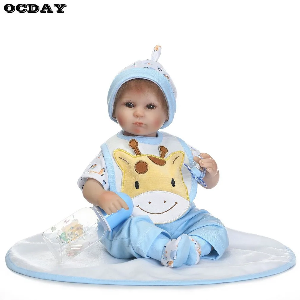 

Hot! 16 Inch Reborn Baby Doll Full Body Soft Silicone Vinyl Baby Doll Lifelike Newborn Baby Doll Toys Playmate Alive Toys Doll
