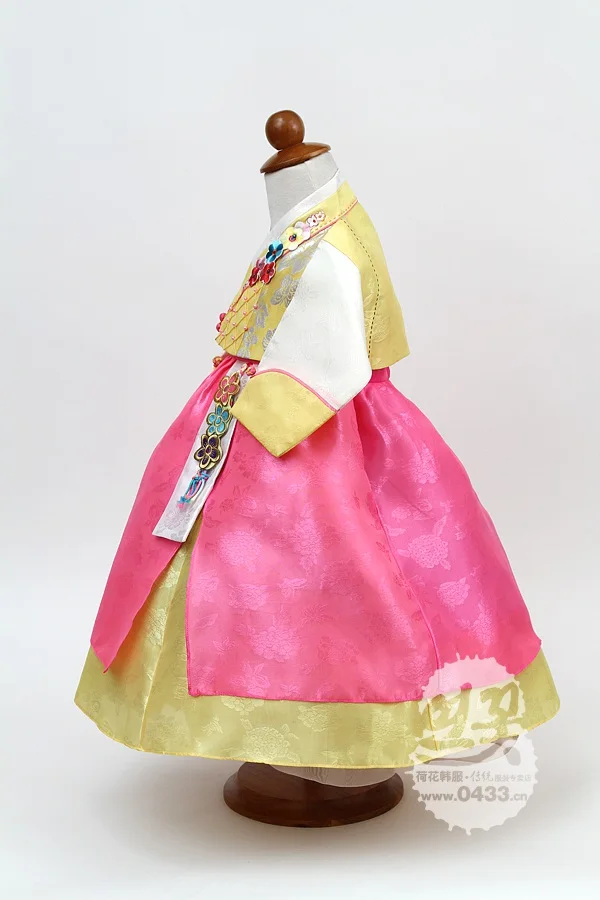  New Baby Girls Traditional Korean Hanbok Fashion Style Dress Cotton Long Sleeve Hanbok Dress Child 