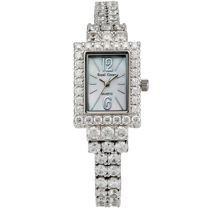 

Royal Crown 3584 Italy Brand MIYOTA Switzerland Diamond Elegant Atmosphere Women's Quartz's bracelet rectangle relogio feminino