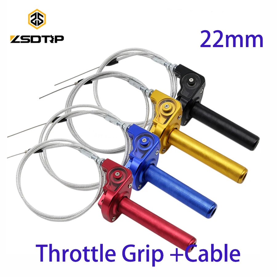 

Free shipping ZSDTRP CNC Aluminum 22mm colors Throttle Grip Quick Twister+Cable fit on all this size motorcycle Dirt Bike Motor