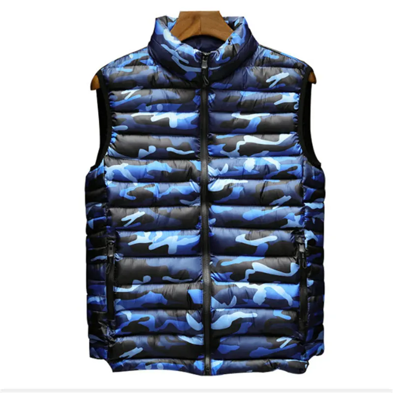 Plus Size L 4XL Men Camouflage Vest Hooded Warm Winter Jackets Vest