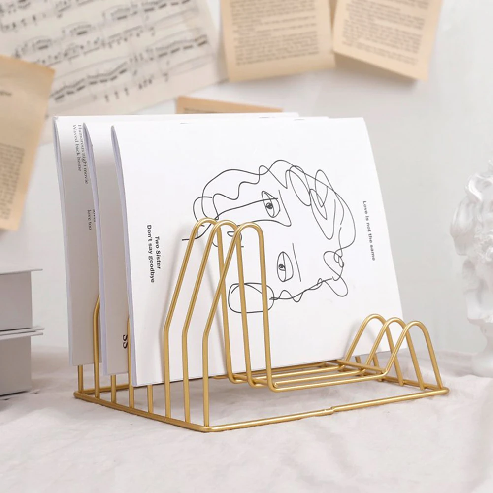 

Triangle Iron Book Rack Storage Shelf Vintage Cd Dvd Book Rack Magazine Holder Triangle Bookshelf Golden