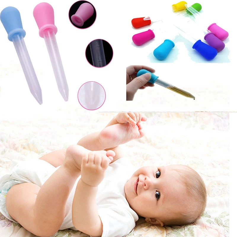 

Hot 5ML Clear Small Silicone Plastic Feeding Medicine Liquid Eye Ear Graduated Pipette Dropper For Baby Medicine Dropper Spoon