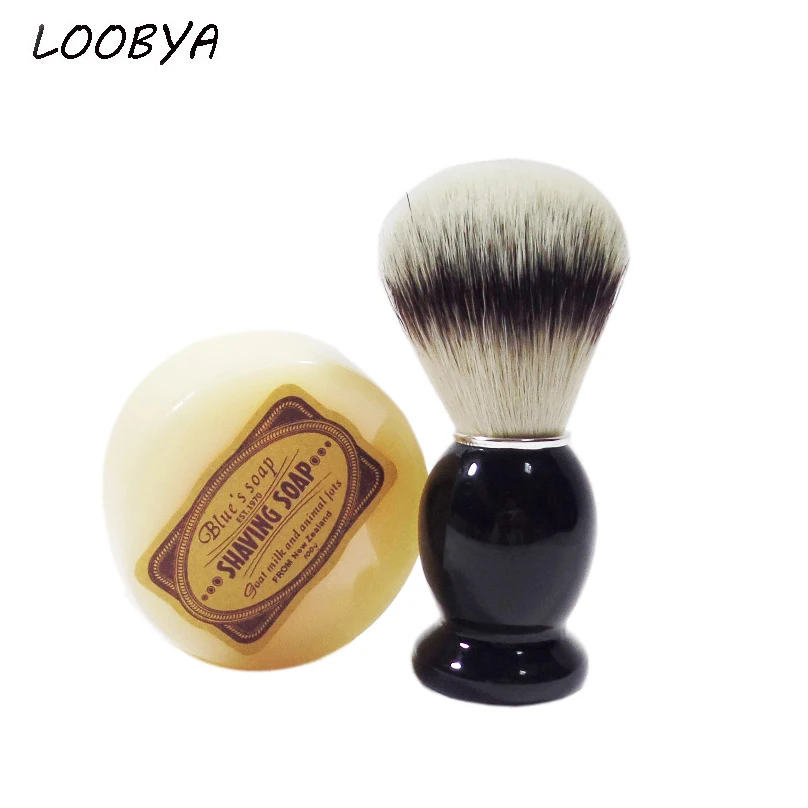 

2pc/set Wooden Handle Shaving Brush with Razor Soap for Men's Beard Shave