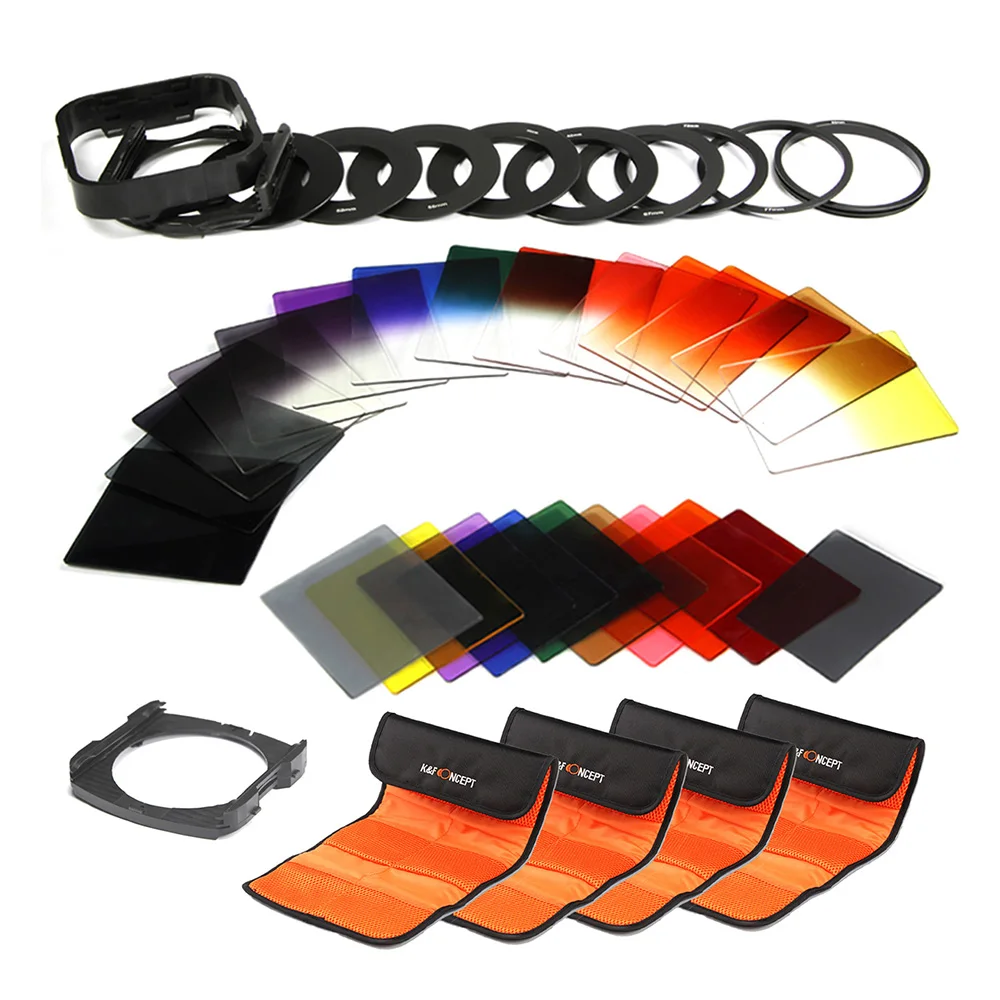 

40pcs/set Colorful Camera Filters ND2 G.ND2 ND4 G.ND4 ND8 G Camera Square Filters Brand Protecting Lens Filter