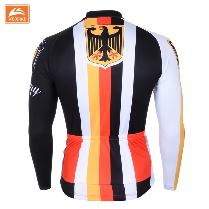 Veobike V15-36 Новая Осенняя велосипедная Джерси для езды гоночная спортивная куртка длинный рукав скрытая молния Топ рубашка