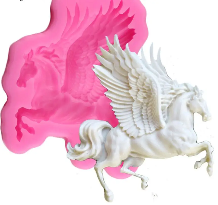 

3D Pegasus Silicone Mold Horse Candy Chocolate Fondant Molds Sugarcraft Cake Decorating Tools Soap Fimo Clay Moulds