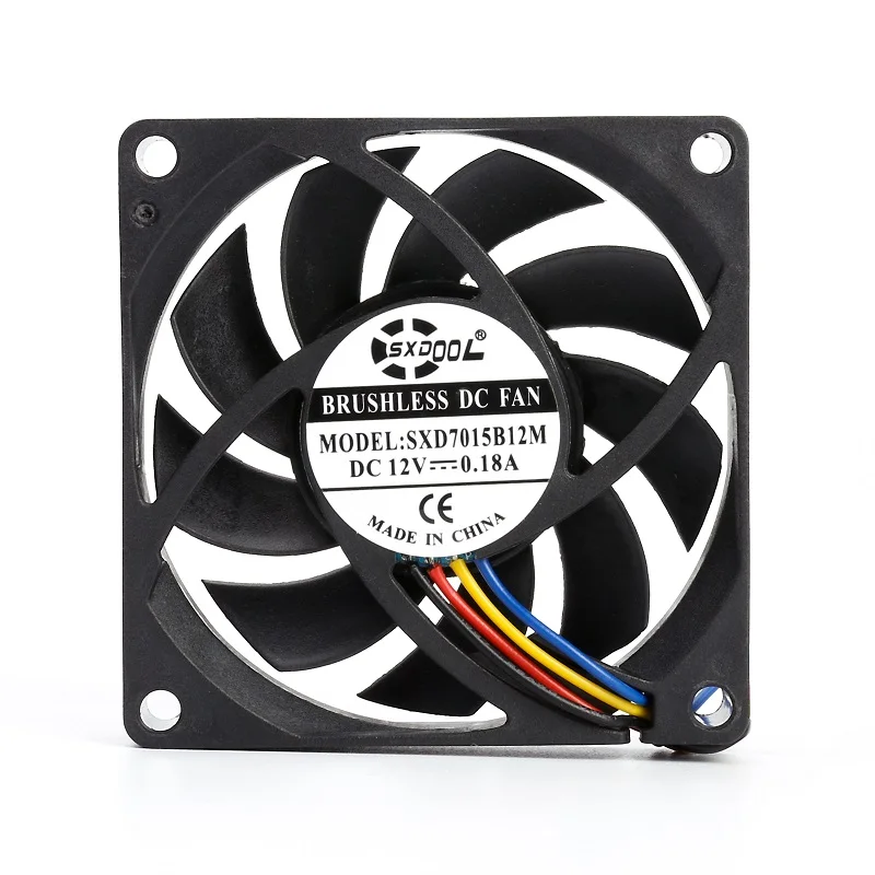 العلامة التجارية جديد SXDOOL SXD7015B12M 7015 70*70*15 ملليمتر DC12V 0.18A 3000 دورة في الدقيقة 24.5CFM 27DBA pwm الكمبيوتر وحدة المعالجة المركزية التبريد مروحة