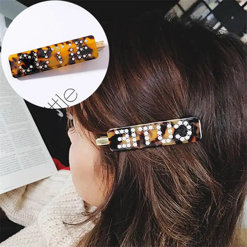 Новое поступление Женские винтажные сверкающие леопардовые заколка в виде геометрических фигур заколки для волос аксессуары для укладки волос