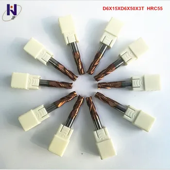 

10pcs/pack D6x15xD6x50x3T HRC55 TiXCo Coated Solid Carbide 3 Flute Roughing End Mill