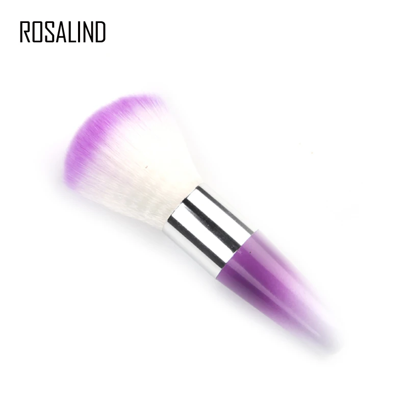 Цветные инструменты для ногтей ROSALIND, щетка для удаления пыли, порошок для акриловых ногтей, щетка для чистки ногтей - Цвет: Purple