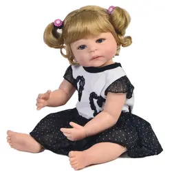Вьющиеся волосы reborn girl куклы 22 "55 см полный виниловый силикон reborn baby куклы игрушки подарок для ребенка poupee reborn куклы juguetes