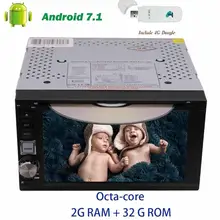 4G dongle+Car Radio Stereo Android 7.1 GPS Navigation 2din Car Head Unit Player Autoradio Bluetooth support OBD2,DAB+,CAMERA