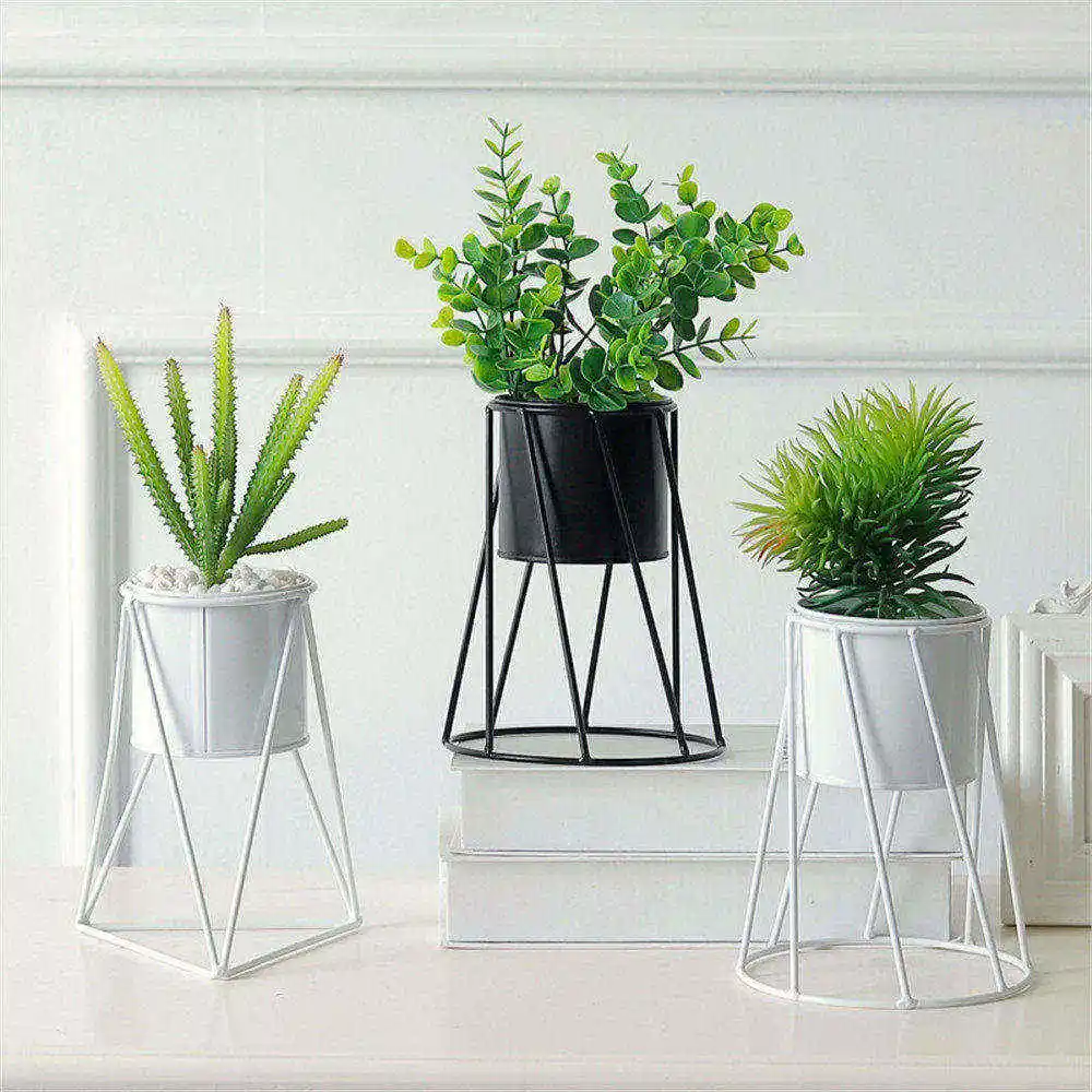 

Nordic Metal Storage Jars with White Black Frame Modern Pencil Holder Ins Chic Ins Floral Machine Flower Vase Storage Jar Pot