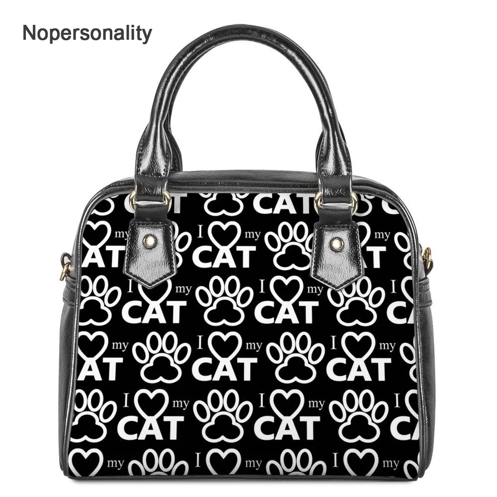 

Nopersonality Black Cat Claw Print Women Handbags Casual Ladies Shoulder Bag Small Pu Leather Ladies Crossbody Bag Handbags