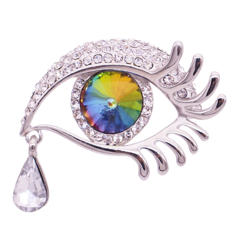 

Mieehoo 100 store Newes Crystal star with angel tears brooch set glass eyes long eyelash breast flower manufacturers direct sale