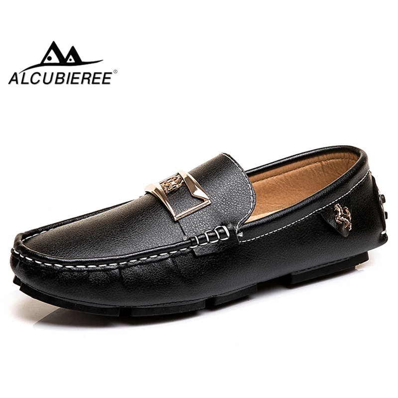 

ALCUBIEREE Brand Mens Fashion Mental Horse Loafers Summer Man Casual Driving Shoes Slip-on Flat Moccasins Boat Shoes Big Size 48