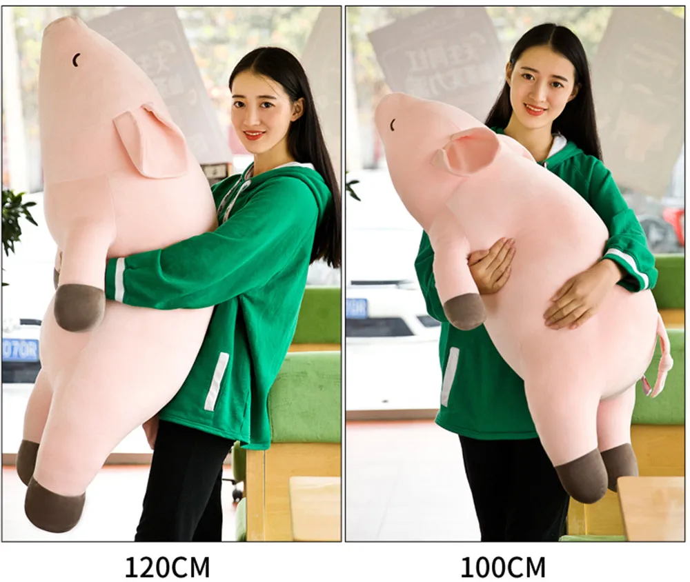Fancytrader Large Soft Lying Pink Piggy Plush Toy Stuffed Fat Animals Pig Doll Pillow 80cm 100cm 120cm6