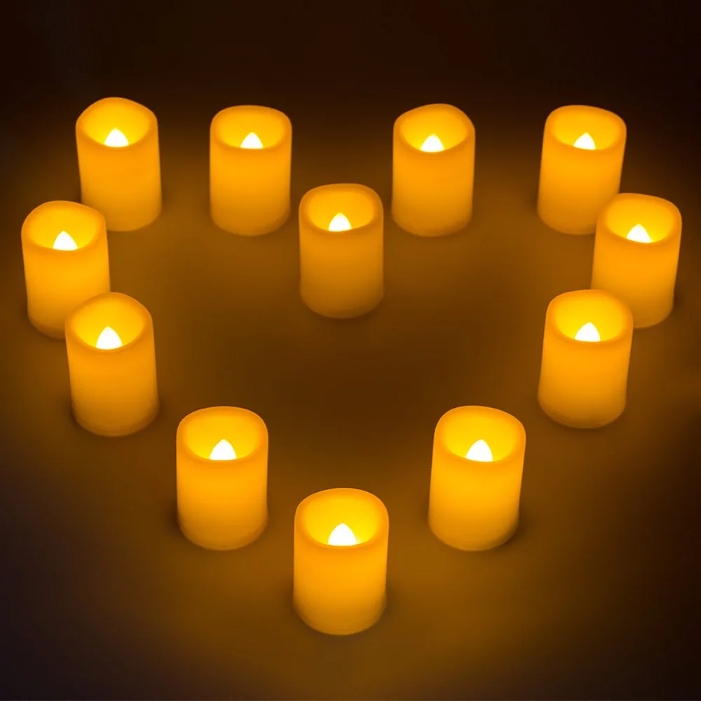 Kohree 12 Packs Led Timer Candle Lights Battery Operated Pillar Kohree 12 Packs Led Timer Candle Lights Battery Operated Pillar Votive Candles Night Light For Wedding Christmas Decoration