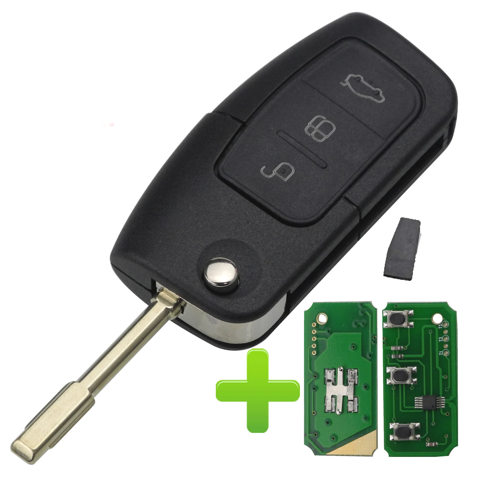 Jingyuqin флип дистанционный ключ для автомобиля с FO21 4D63/60 ID63/60 40/80bit чип 433 МГц для Ford Focus Fiesta C Max Ka Mondeo Galaxy S 3 BTN с бесплатной доставкой - Цвет: 433mhz 4D63 80bit