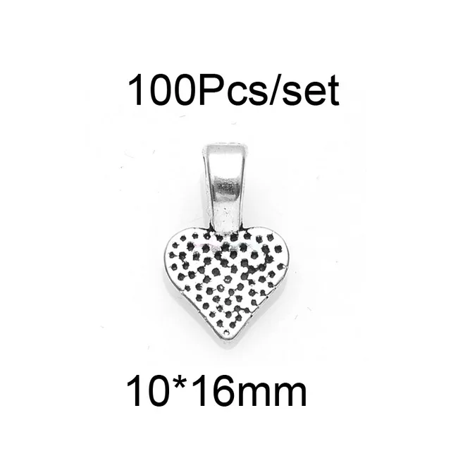 100 шт./компл. яркие серебряные метки в форме сердца и листьев|Ювелирная фурнитура