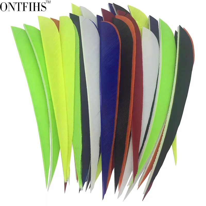 50pcs ONTFIHS 5" Water Drop Feather Fletchings Turkey Feathers Archery