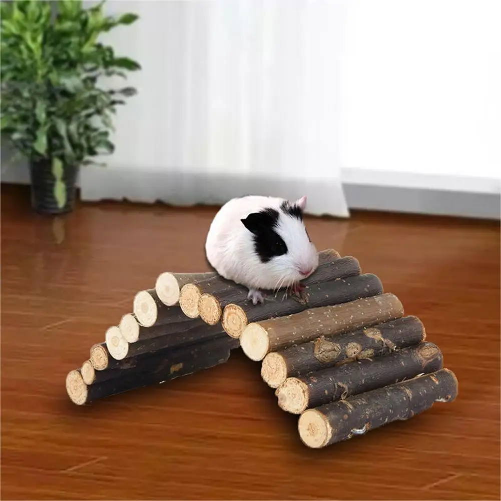 Wooden Fence Bridge Toy Hamster Guinea Pigs Hedgehog Small Animal Pet Cage Decor | Дом и сад