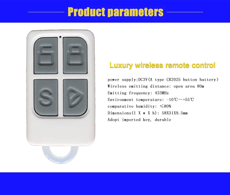LOFAM беспроводной высокопроизводительный портативный пульт дистанционного управления Лер 4 кнопки для GSM PSTN домашняя охранная сигнализация