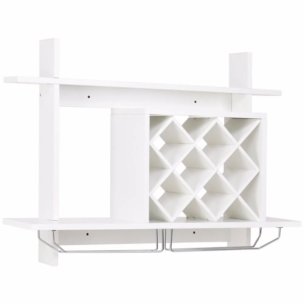 Wall Mounted Wine Rack 5 Bottle Storage Organizer Shelf Holder Room Decor Modern