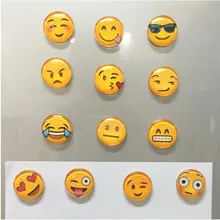 Round Smile Face Expressions Refrigerator Sticker Glass Cute Fridge Magnet Message Holder Christmas Accessories 5PCS