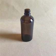 10 шт. 100 мл янтарные капельницы бутылки с дозатором DIN 18 мм коричневая бутылка эфирного масла Косметический Стеклянный Флакон с черной крышкой