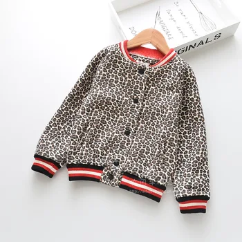 

girl print coats 2019 fall kids Leopard grain jacket fashion high-grade girls jacket children leisure coats kids clothing