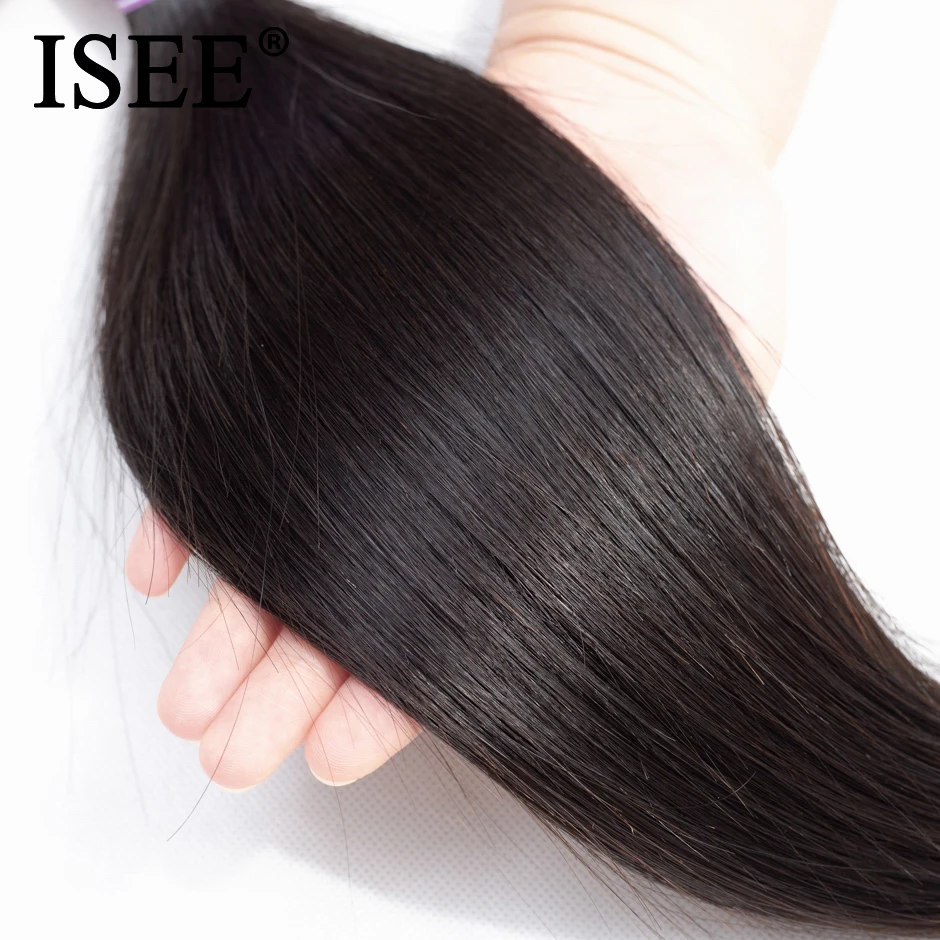 ISEE волос 3 Связки прямые волосы расширения человеческих волос Связки 10-26 дюймов индийские волосы ткет может быть окрашены