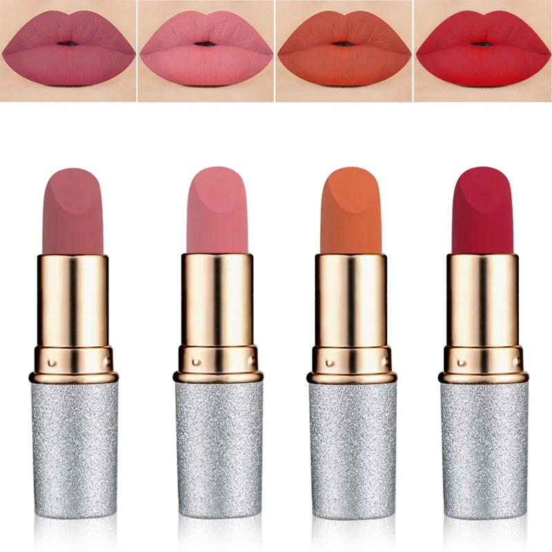

12 Color Matte Lip Gloss Long Lasting Waterproof Lipstick Nude Lip Balm Makeup Lipstick Beauty Red Matte Lip Stick Brand New