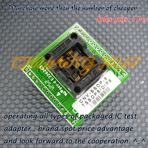 CNV-SSOP8-DIP Adapter TSSOP8/SSOP8- DIP IC Test Socket / Programmer Adapter Dual work stations laterally placed OTS-28-0.65-01