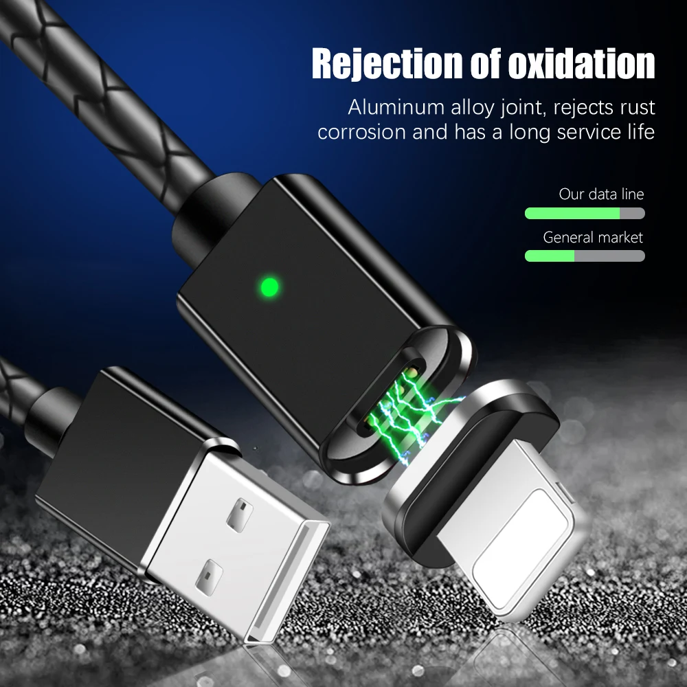 Quick Charge 3.0  Magnetic USB Cable 5V 3A Fast Charging Data Transfer USB Type-C Micro USB Phone Cable For Samsung S9 iPhone X (6)