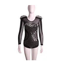 Горный хрусталь Джаз/современный танец/костюм для ночного клуба 1 pc Мода Высокое качество Танцы сценическое платье показать платье