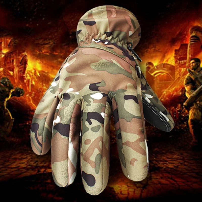 

Tactical Gloves Winter Riding Men Windproof Waterproof Fighting Camouflage Combat Breathable Palm Sheepskin Warm Gloves