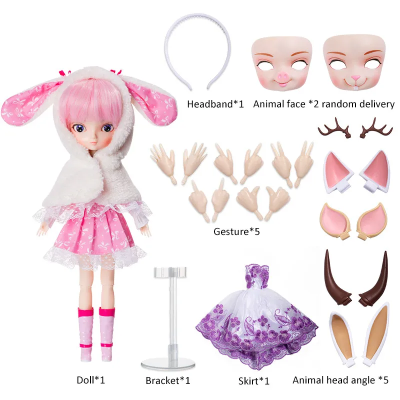 Новое поступление BB Girl doll 1/6, кукла с большими глазами, куклы для девочек, bjd doll pulli, включая одежду, обувь, руку, лицевые пластины - Цвет: pink