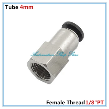 

5 Pcs 4mm to 1/8" Pneumatic Connectors Female straight one-touch fittings BSPT PCF4-01