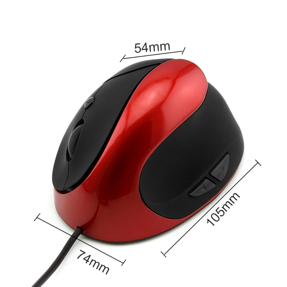 CHYI Wired Vertical Mouse Ergonomic 800/1000/1200DPI USB 2.0 Cable 5 Buttons With Mouse Pad Kit 5 Colors Wrist Rest Mice Mat