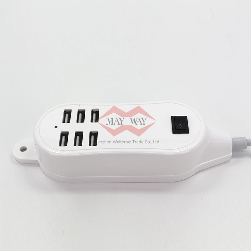 Удлинитель с 6 usb портами для быстрой зарядки Универсальное портативное зарядное